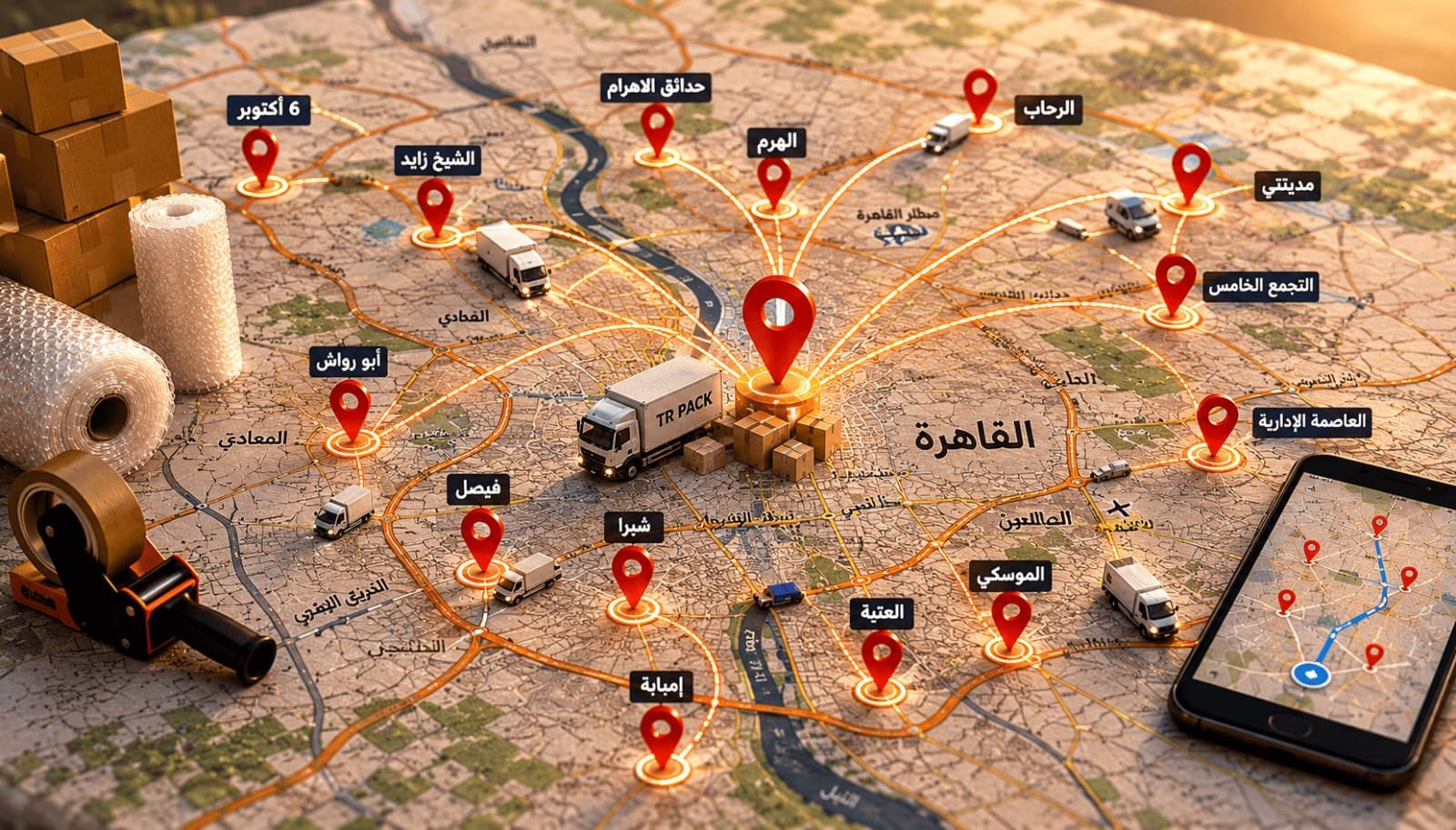كراتين فارغة ومواد تغليف بجودة عالية من شركة النهار للكرتون